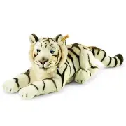 New Steiff German Bharat Stuffed White Tiger Blue Eyes Plush Jungle Cat 066153