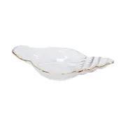 LVD Glass 20cm Conch Shell Plate Home/Kitchen Dish - White