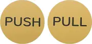 uxcell 1 Set Push Pull Door Stickers, 3inch Push and Pull Signs Plate Acrylic Vertical Self-Adhesive for Doors Glass Window Business Stores, Round, Gold