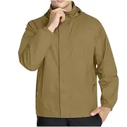 Men's Outdoor Jacket Casual Jacket Vacation Daily Waterproof Windproof Pocket Fall Winter Plain Fashion Classic Hooded Regular Light Green Dark Red Navy Blue B