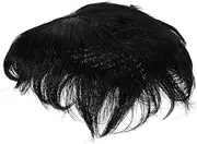NOLITOY Men Short Black Hair Wig Overhead Replacement Male Bald Patch Hairpieces Synthetic Fiber Wig