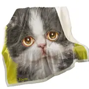 Cats Cute Faces Drawings Sad Grey Kitten Throw Blanket