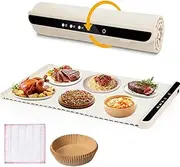 Tesansi Electric Warming Tray with Adjustable Temperature, Roll Up Portable Electric Warming Tray with 3 Temperature Settings, Auto Shut-Off Versatile Food Warmer for Gatherings