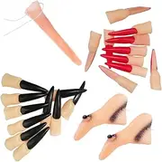 1 Set Witch Fake Nose Vampire Nails Fake Nails Halloween Nails Fake Nail Nose Props Scary Halloween Costume Masquerade Props Halloween Party Supplies Halloween Fake Nail Rubber JOINPAYA