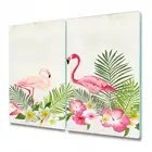 Glass Induction Ceramic Hob Cover Vintage Field Flowers Floral Watercolour