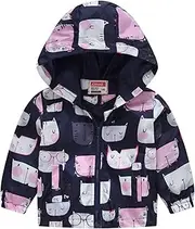 [Generic] Trench Coat for Boys Toddler Kids Baby Boys Girls Cartoon Dinosaur Rainbow Camouflage Zip Windproof Jacket Hooded Trench Lightweight Kids Coats Windbreaker Casual Outerwear Furry Coat for Girls