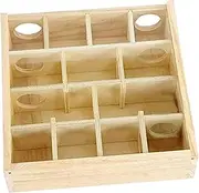 Happyyami Wooden Chinchilla Maze Multi Grid Maze Accessory for Pets for Hamsters and Guinea Pigs Promotes Healthy Activity and Entertainment Safe Design with High Edges