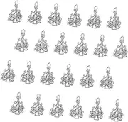 Anneome 50pcs Charm Pendant Christmas Trees Jewelry Decorations Silver Mini Charms for Necklace Bracelet Making