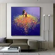 Mintura Handmade Girl Figure Oil Paintings On Canvas Wall Art Decoration Modern Abstract Picture For Home Decor Rolled Frameless Unstretched Painting