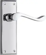 Tradco Camden Door Handle on Rectangular Backplate Chrome Plated