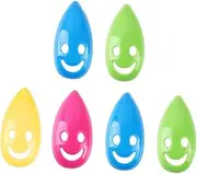 TIDTALEO 6Pcs Smile Face Toothbrush Holder Wall Mounted Suction Cup Storage Rack for Bathroom Creative and Design Space Saving Organizer Random Colors