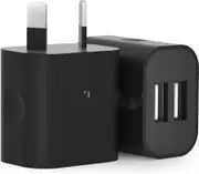 2 x 5V 2.1A USB Port Wall Charger Black