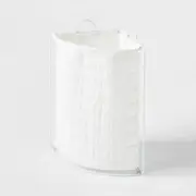 Pillowfort Quilted Collapsible Corner Kids' Laundry Basket Hamper Canvas White