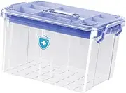 Amagogo Medicines Storage Container First Aid Container Clear Large Capacity Stackable First Aid Kits Storage for Car Vehicle Travel