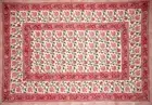 HOMESTEAD Pretty in Pink Block Print Cotton Tablecloth 90 x 60 Pink