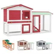 Rabbit Hutch 2-layer Rabbit Cage Bunny Cage Outdoor Pet House Wood vidaXL