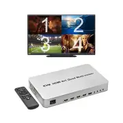 4 Ports Quad HDMI KVM Multi-Viewer/Screen Divider/Switch | 1080p @ 60Hz | 5 V...