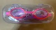 Aqua2ude Glam Jeweled Swim Goggles Anti-fog Silicone Strap Case Kids 3 Yr & Up