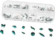 120pcs Nail Drill Face Art Jewels Green Stone Craft Nail Glitter Sequins Face Rhinestones for Women Green Rhinestones