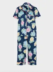 NEW PETER ALEXANDER ROSES FLORAL PJ TOP + 3/4 PANTS SET COTTON RRP$119 S