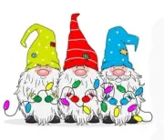 Gnome Trio with lights Metal Cutting die Card Making Scrapbooking Craft Dies
