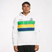 Ayrton Senna Stripe Hoodie - White