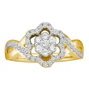 1/2CTW-Diamond FLOWER BAND