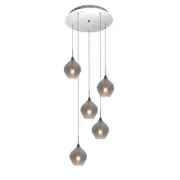 Harper LED 5L Glass Void Pendant Lights Smoke | Marden Designer