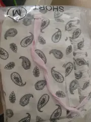 Peter Alexander Paisley White PJ Sleep Shorts. Pink Drawstring. NEW Medium