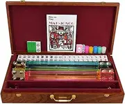 American Style Mahjong Set - Selected Healthy Production,Multiple Colors,Complete Accessories, Majong Set Mah Jong Mah Jongg Sets Majiang (3cm*2.3 cm*1.3 cm),Green