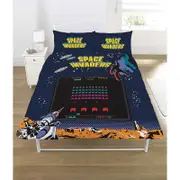 Space Invaders Double Quilt Cover Set - Coin Reversible