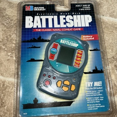 Milton Bradley Electronic Hand-Held BATTLESHIP game in sealed Blister Pak