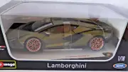 Bburago 1:18th scale Lamborghini Sian FKP 37 metallic gold - green colour