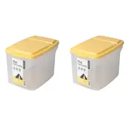 2x Locknlock 3.2L Cat/Dog Pet Flip Top Lid Food/Treats Storage Container Yellow