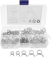 100Pcs Double Wire Spring Hose Clamps Kit Stainless Steel Hose Clips for Water Pipe Air Tubing Reliable Hold User Friendly Design Versatile Use