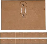 SEWACC Versatile Office Storage Bag 20pcs Kraft Paper Envelopes with String for Organized Work