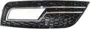 Honeycomb Mesh Front Bumper Fog Light Grille Cover Compatible For Audi A4 B8.5 2013-2016 - Left & Right Set(Right Chrome Black)