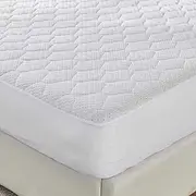 Dreamz Topper Bamboo Pillowtop Mattress Protector Cover, King Single Size, White