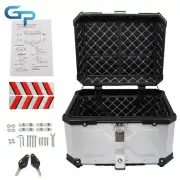 Waterproof 55L Motorcycle Aluminum Hard Trunk Top Case Luggage Tail Box Storage