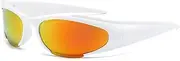 [HPIRME] Rectangle Sport Sunglasses Men Women Vintage Red Film Mirror Shade Eyewear Cycling Male Sun Glasses UV400