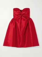 [Kika Vargas] Kika Vargas - Fiona Strapless Twisted Taffeta Mini Dress - Red - x large x large Red