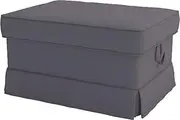 The Heavy Cotton Ektorp Ottoman Cover Replacement is Made Compatible for IKEA Ektorp Footstool Or Stool Slipcover (Dark Gray)