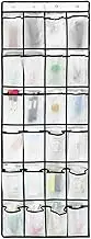 Fishoon Over the Door Shoe Organizer 24 Large Mesh Pockets Hanging Shoe Storage Heavy Duty Tidy Rack (WHITE)