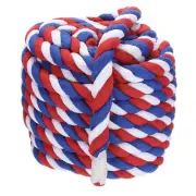 Natural Twisted Cotton Rope 1 Inch x 50 Feet Tug of War Rope, Red Blue White