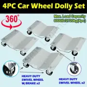 1500lb/680kg Car Wheel Dolly Vehicle Positioning Jack Transport Trolley 4PC Set