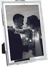 FramePro Picture Frame A4 Glass Diploma Certificate Frame for University Certificates Document Frame Wall Hanging Silver Glitter