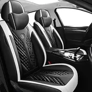 DELPOS Car Seat Covers Universal Full Set Accessories for Guardia Mercedes Benz Clase S S580e V223 S560e V222 S680 V223 Car Accessories, black White