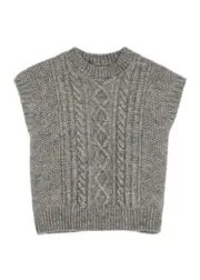 Skall Studio Tilia Cable-knit Wool Vest - Light Grey - M/L (UK 14 / L) M/L (UK 14 / L)