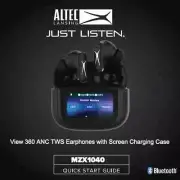 ⚡New Altec Lansing Wireless Earphones MZX1040 View 360 ANC TWS Screen Charging⚡