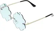 [TINEASUR] Sunglasses s Disco Glasses Eyeglasses Prop Hawaiian Glasses Rimless Eyeglasses Fashion Glasses Cloud Shaped Disco Glasses Cloud Glasses Funny Party Glasses Green